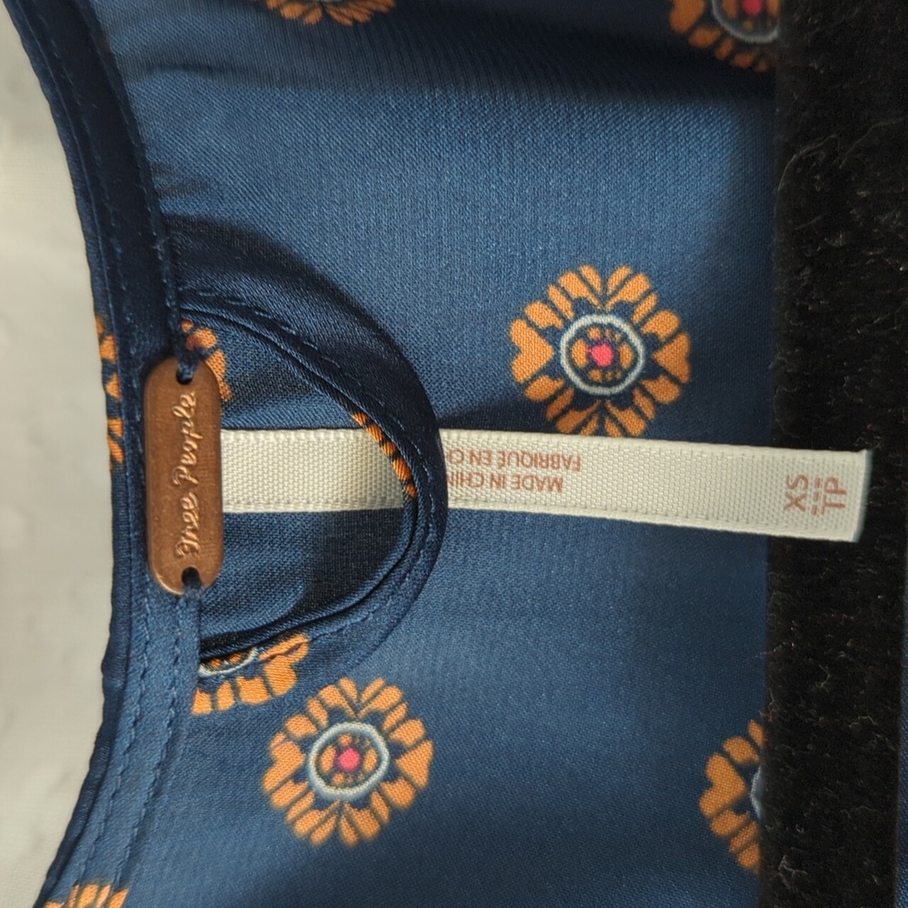 Free People Alexa Duster Navy And Tan Pattern, Women's XS - Picture 5 of 9